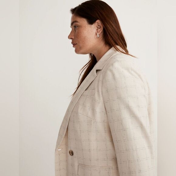 NWT Madewell The Plus Caldwell Double-Breasted Blazer in Ghent Plaid - Picture 3 of 10